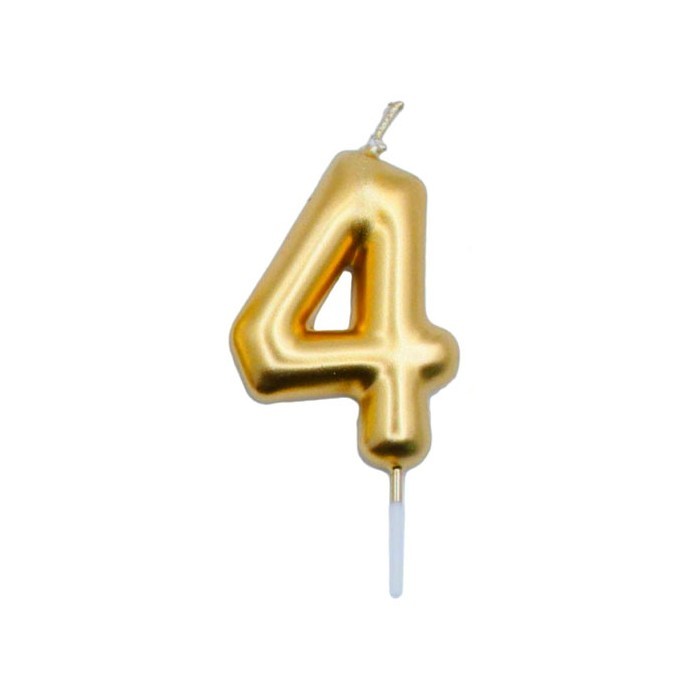 Birthday Κερί Γενεθλίων Αριθμός 4 4,2x6cm