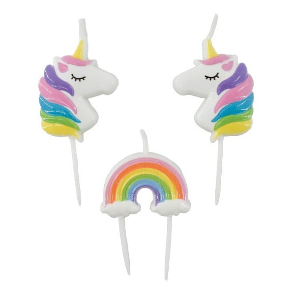 Rainbow Σετ 3 Τεμ Κεριά Γενεθλίων Πολύχρωμα 