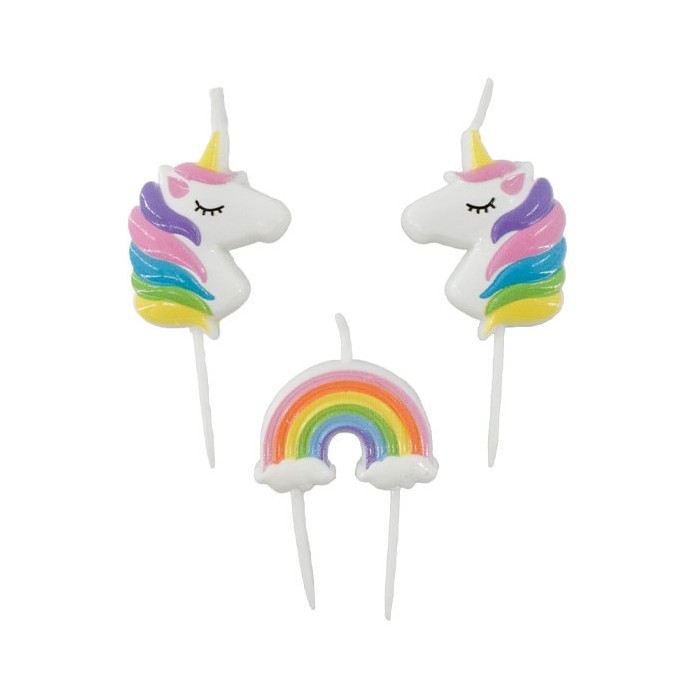 Rainbow Σετ 3 Τεμ Κεριά Γενεθλίων Πολύχρωμα 
