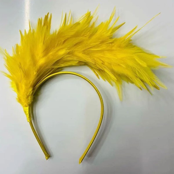 Feather Αποκριάτικη Στέκα με Φτερά Κίτρινο
