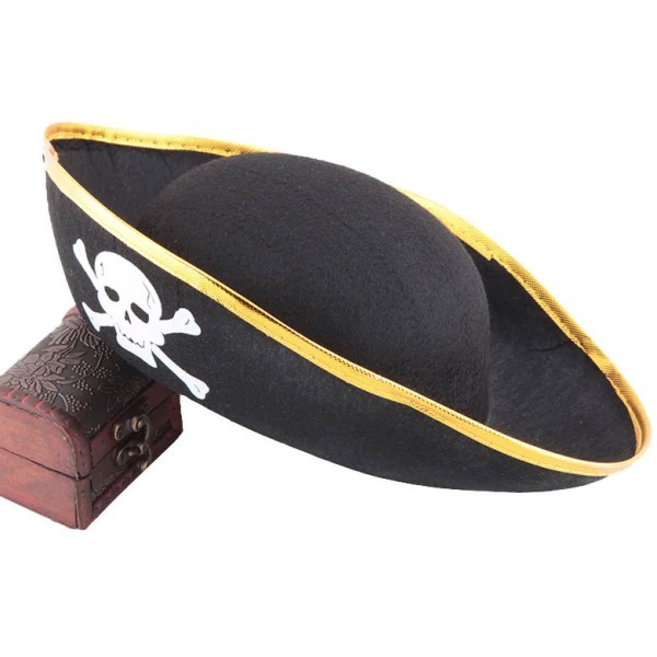 Buccaneer Πειρατικό Καπέλο 34x9cm Μαύρο - Χρυσό