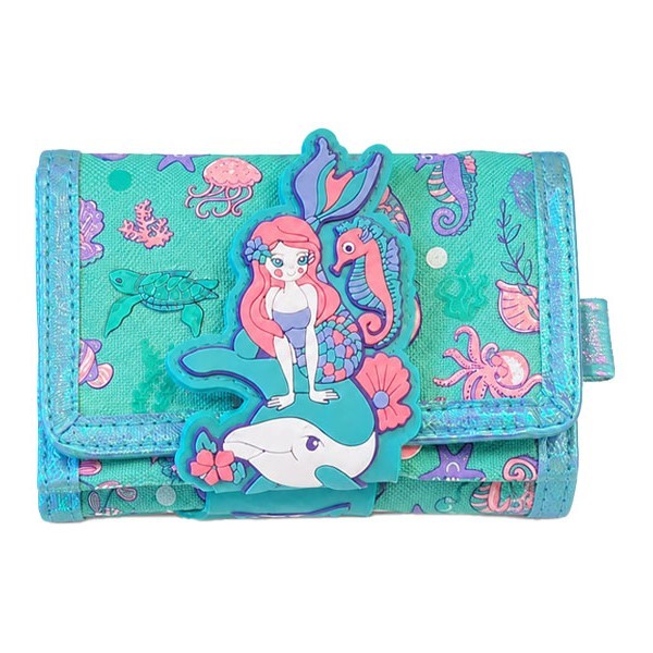 Vest Wallet Τρίπτυχο Παιδικό Πορταφόλι Velcro Δελφίνι Γοργόνα