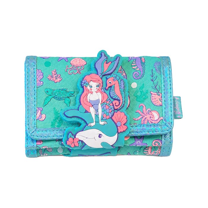 Vest Wallet Τρίπτυχο Παιδικό Πορταφόλι Velcro Δελφίνι Γοργόνα