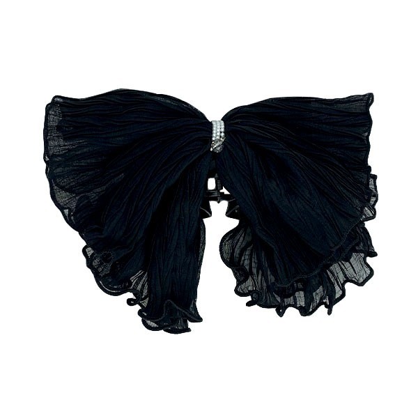 Black Bow Μαύρος 'Υφασμάτινος Φιόγκος Μαλλιών Με Κλάμερ