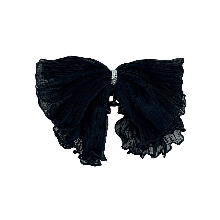 Black Bow Μαύρος 'Υφασμάτινος Φιόγκος Μαλλιών Με Κλάμερ