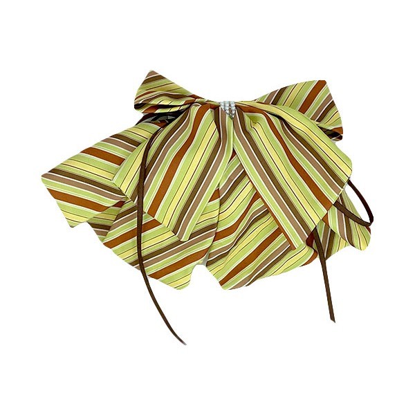 Striped Hair Bow Μεγάλος Ριγέ Υφασμάτινος Φιόγκος Μαλλιών Με Κλάμερ Γαλάζιο Ροζ