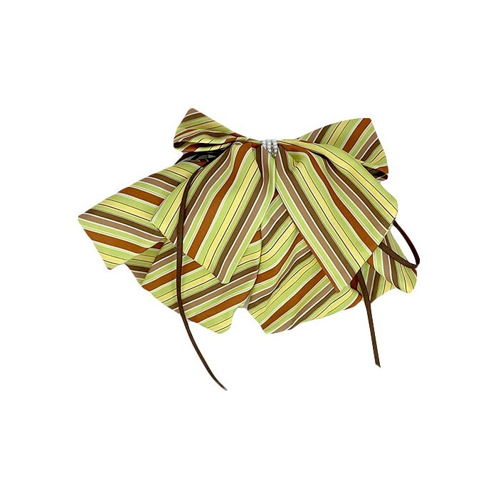 Striped Hair Bow Μεγάλος Ριγέ Υφασμάτινος Φιόγκος Μαλλιών Με Κλάμερ