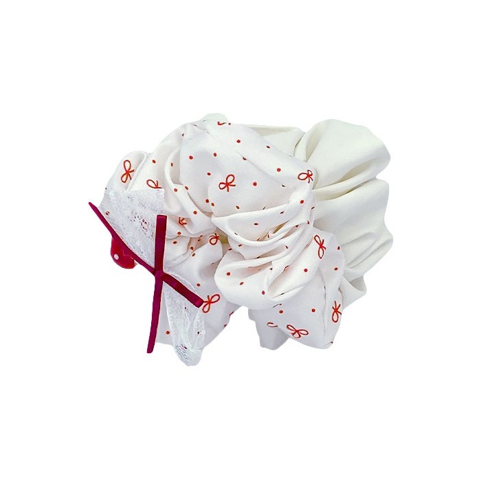 Red Trim Scrunchie Λαστιχάκια Μαλλιών Σετ 2 Τεμαχίων Κόκκινα Φιογκάκια