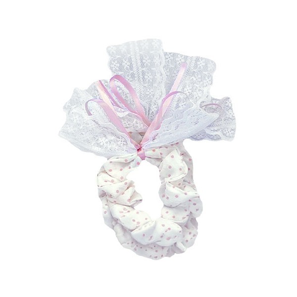 Scrunchie Bow Μαλλιών Μεγλάλος Φιόγκος Δαντέλα Σετ 2 Τεμάχια