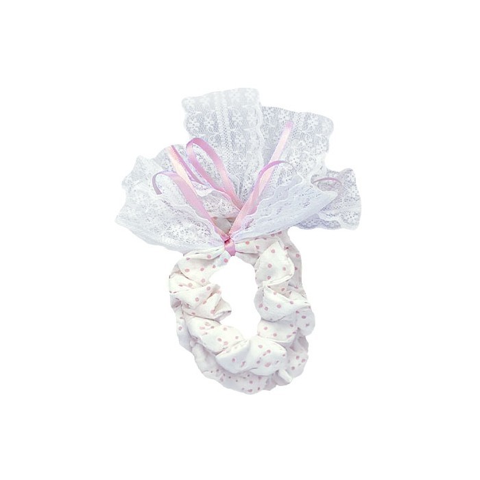 Scrunchie Bow Μαλλιών Μεγλάλος Φιόγκος Δαντέλα Σετ 2 Τεμάχια