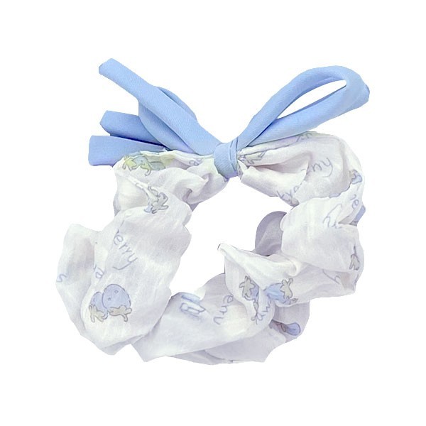 Blue Scrunchie Μαλλιών Σετ 2 Τεμάχια Μπλε Κορδέλα
