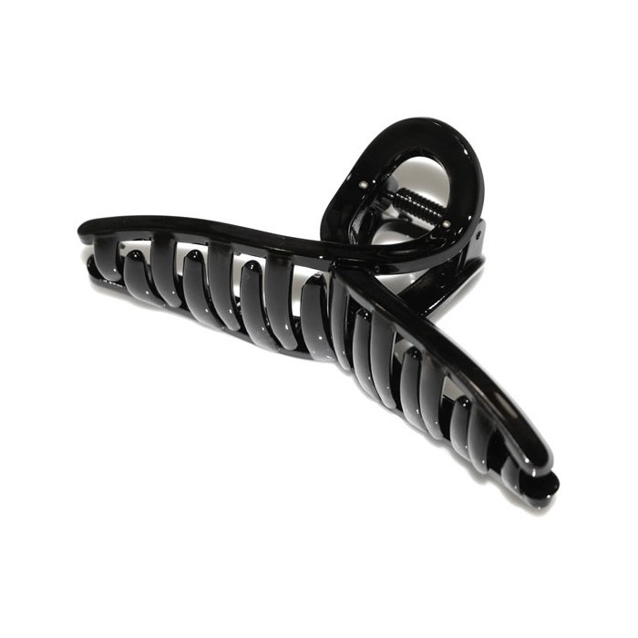 Curvy Brown Κλάμερ Μαλλιών Κοκάλινο Κυμματιστό Σκούρο Καφέ 13cm