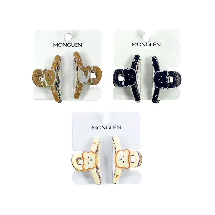 Mini Bear Κλάμερ Με Αρκουδάκια Σετ 2τεμ Κοκάλινο 5cm