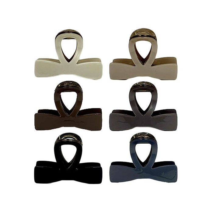 Round Set Κλάμερ Μαλλιών Κοκάλινο Μεγάλο 8cm