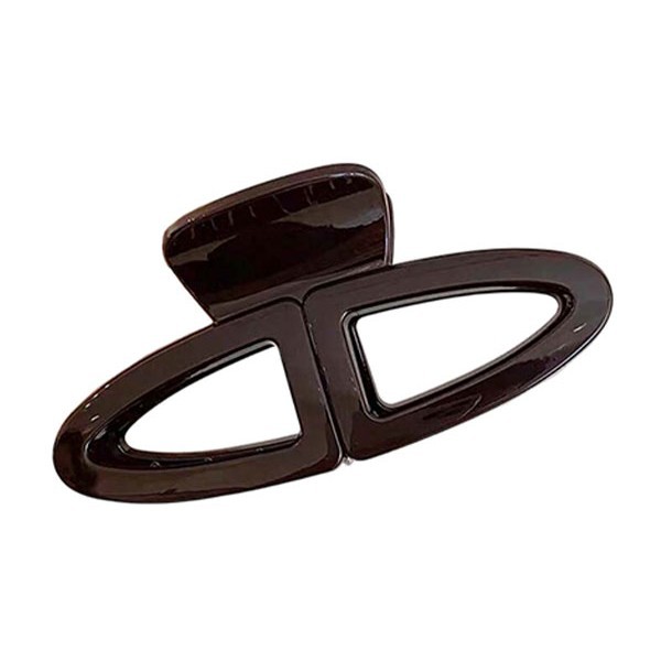 Hair Claw Κλάμερ Μαλλιών Κοκάλινο Οβάλ Μεγάλο Σκούρο Καφέ 12cm