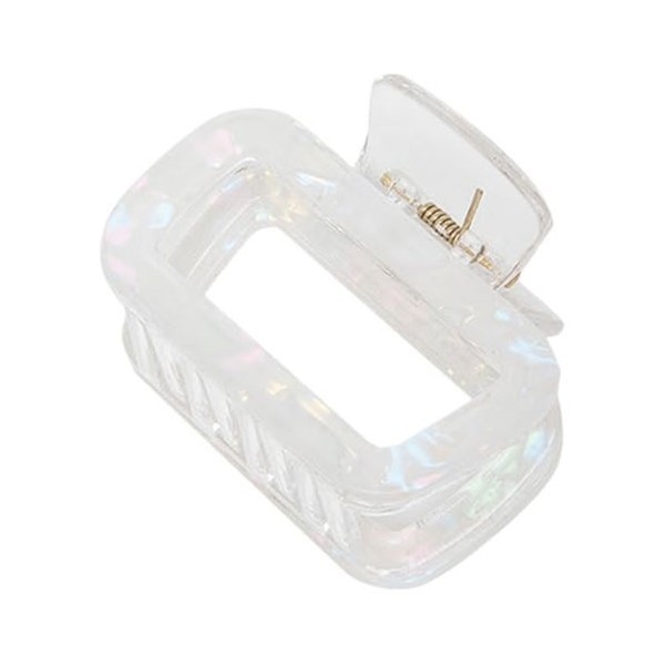 Crystal Square Clip Κλάμερ Μαλλιών Τετράγωνο Κρύσταλος Μωβ Κοκάλινο 6cm