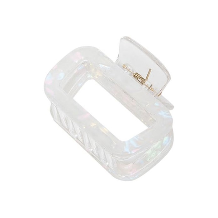 Crystal Square Clip Κλάμερ Μαλλιών Τετράγωνο Κρύσταλος Κοκάλινο 6cm