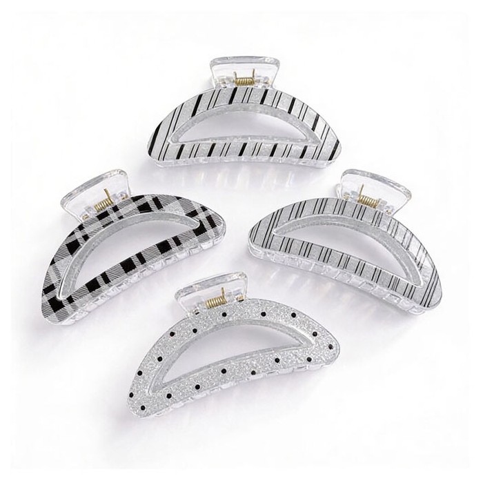 Clear Moon Claw Κλάμερ Κοκάλινο Μισοφέγγαρο Διάφανο 9cm