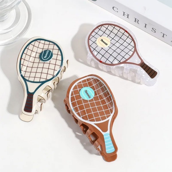 Racket Claw Κλάμερ Μαλλιών Κοκάλινο Ρακέτα 10cm Διάφανο