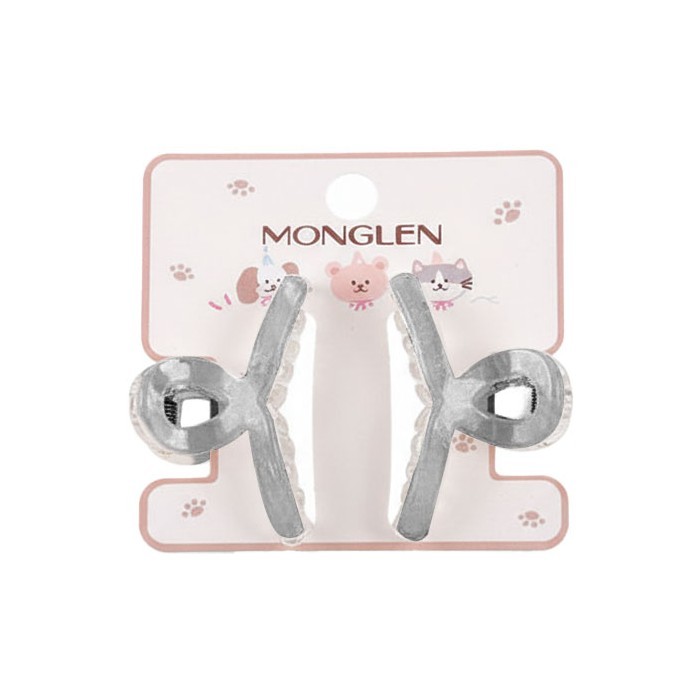 Elegant Hair Claw Κομψό Κλάμερ Μαλλιών Κοκάλινο 5cm Σετ 2 Τεμάχια