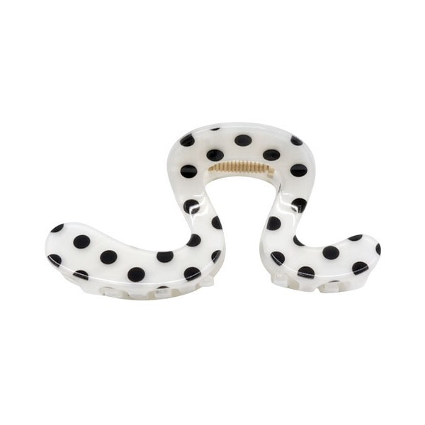 Curvy Dot Claw Κλάμερ Μαλλιών Κοκάλινο Dot Καμπυλωτά 8cm Καφέ Βούλες