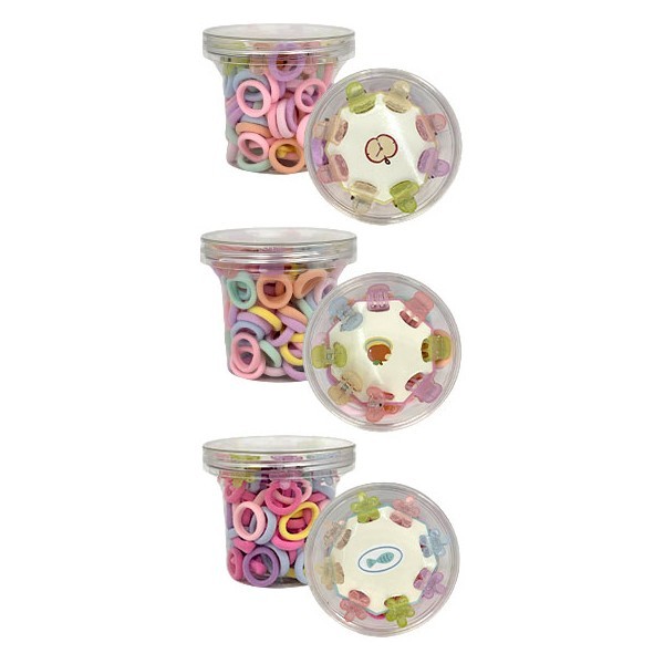 ColorJar Κουτάκι Με Λαστιχάκια Και Κλίπ Καρδούλες Σετ 100 Τεμάχια