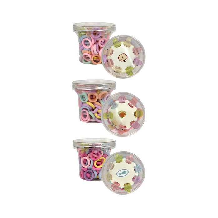 ColorJar Κουτάκι Με Λαστιχάκια Και Κλίπ Σετ 100 Τεμάχια