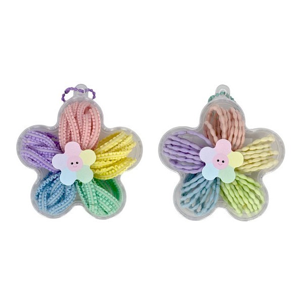 Flower Hair Λαστιχάκια Μαλλιών Με Κόμπους Σε Κουτάκι Λουλούδι Σετ 45 Τεμάχια 