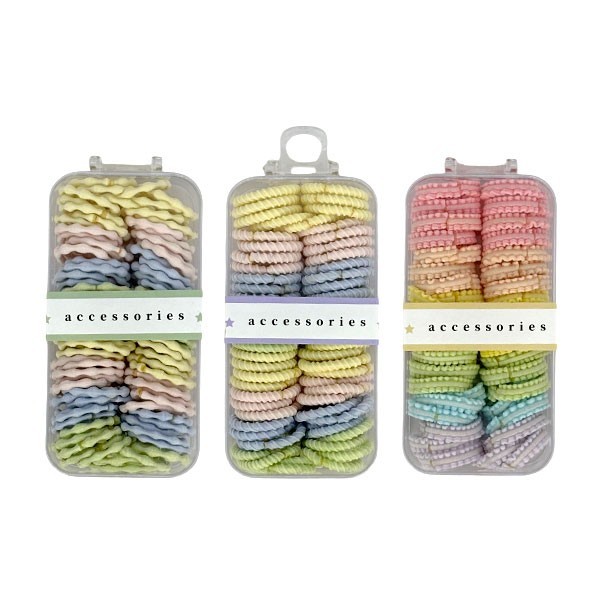 Pastel Tie Παστέλ Λαστιχάκια Μαλλιών Σετ 40 Τεμάχια Δαντελωτά