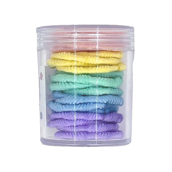 Anyone Else Βαζάκι Με Λαστιχάκια Μαλλιών Σετ 20 Τεμάχια Απλά Πολύχρωμα Παστέλ