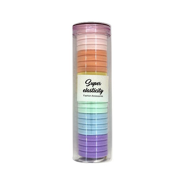 Super Elastic Σετ 24 Τεμαχίων Λαστιχάκια Για Μαλλιά Multicolor Μαύρο Μπεζ Καφέ