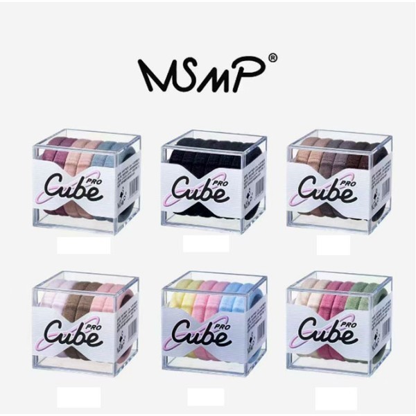 Cube Λαστιχάκιια Μαλλιών 6τεμ Μωβ-Καφέ-Ροζ