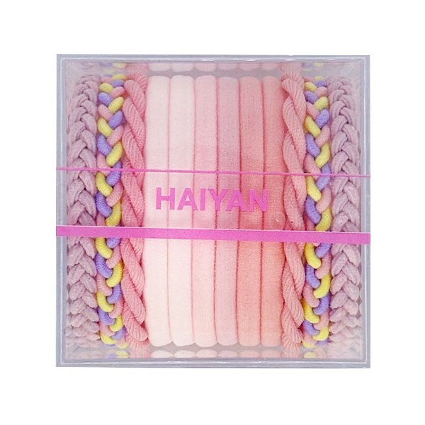 HAIYAN Λαστιχάκια Μαλλιών Διαφόρα Σχέδια Σετ 12 Τεμάχια Μπλε