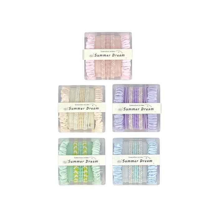 Pastel Set Λαστιχάκια Μαλλιών Σε Παστέλ Χρώματα Σετ 7 Τεμαχίων