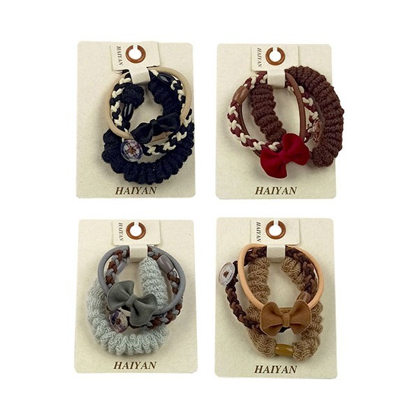 HAIYAN Pretty Hair Λαστιχάκια Μαλλιών 3 Σχέδια Μαύρο