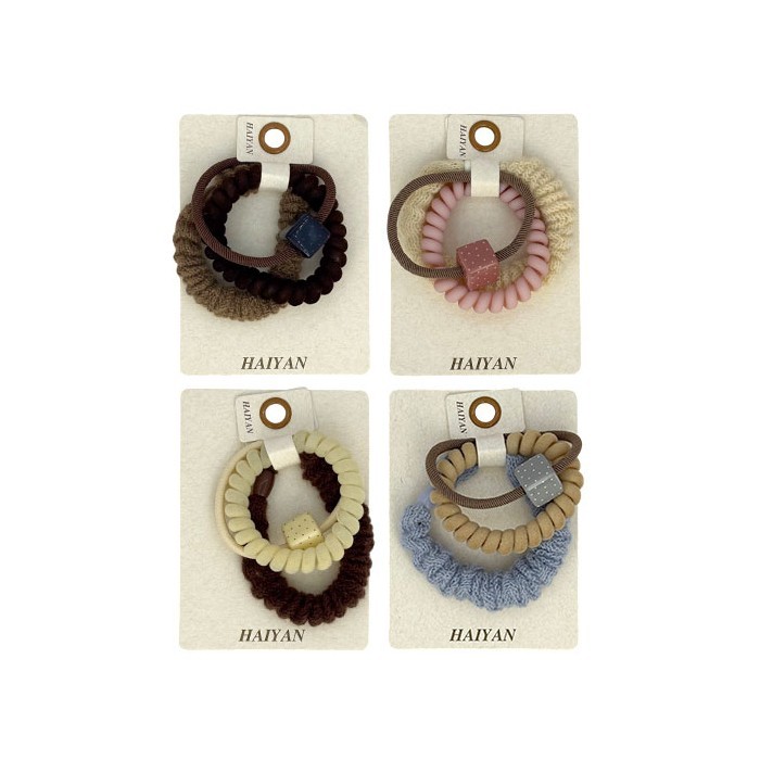 HAIYAN Velvet Bead Παιδικά Βελούδινα Λαστιχάκια Με Χάντρες Κυβάκια