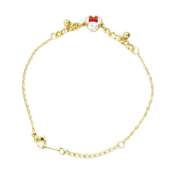 Minnie Παιδικό Βραχιόλι Χρυσό Με Λευκά Διαμαντάκια