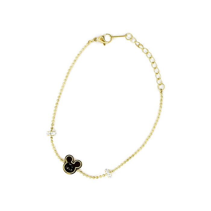 Minnie Love Παιδικό Βραχιόλι Χρυσό Με Μαύρο