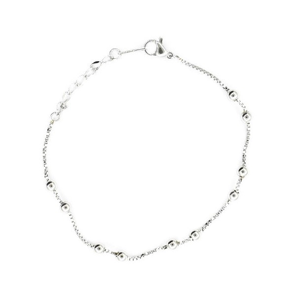 Simple Παιδικό Βραχιόλι Ασημί Με Μπαλίτσες