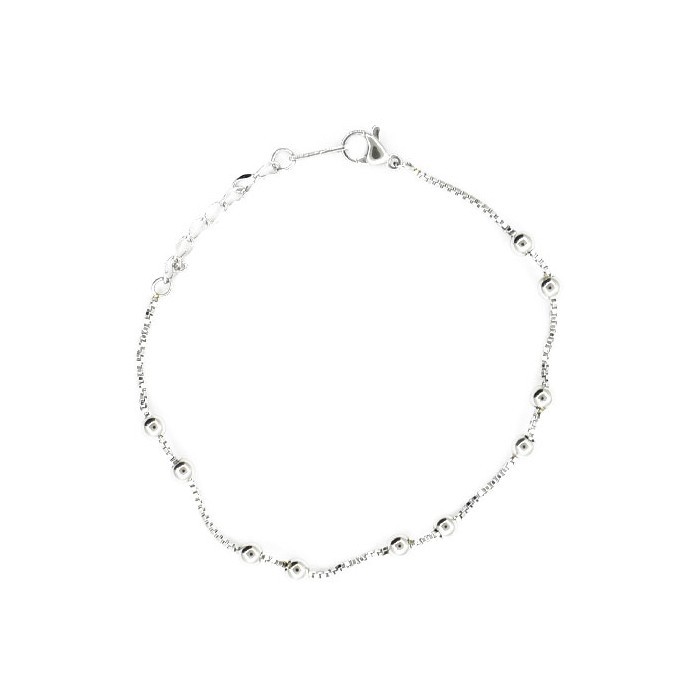 Simple Παιδικό Βραχιόλι Ασημί Με Μπαλίτσες