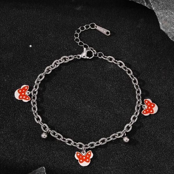 Minnie Παιδικό Βραχιόλι Με Μίνι Και Κόκκινα Φιογκάκια