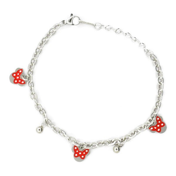 Minnie Παιδικό Βραχιόλι Με Μίνι Και Κόκκινα Φιογκάκια