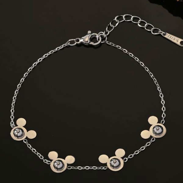 Minnie Bow Παιδικό Βραχιόλι Ασημί