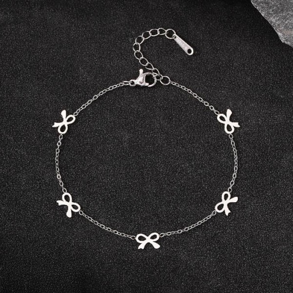 Beauty Παιδικό Βραχιόλι Με Ασημί Φιογκάκια