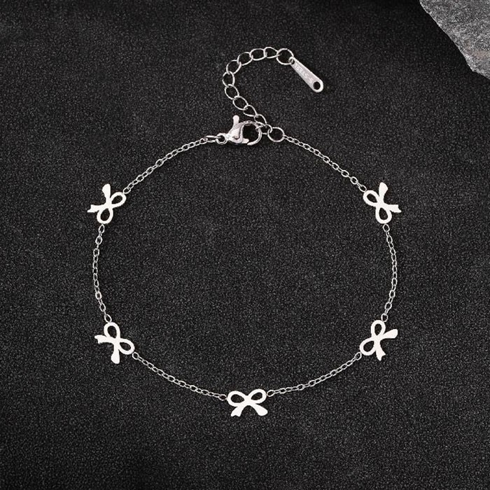 Beauty Παιδικό Βραχιόλι Με Ασημί Φιογκάκια