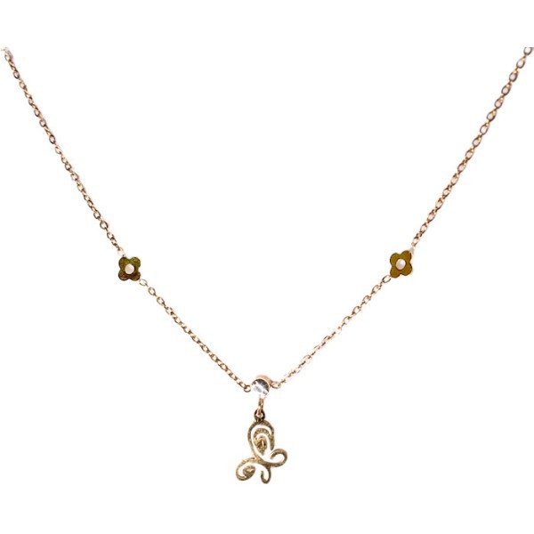 Fly Παιδικό Κολιέ Αλυσίδας 45cm Χρυσό Με Πεταλούδα