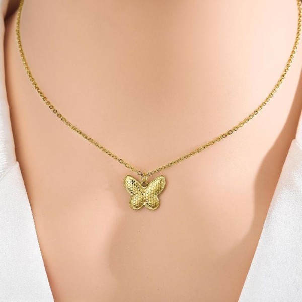 Butterfly Παιδικό Κολιέ Αλυσίδας 45cm Χρυσό Με Πεταλούδα