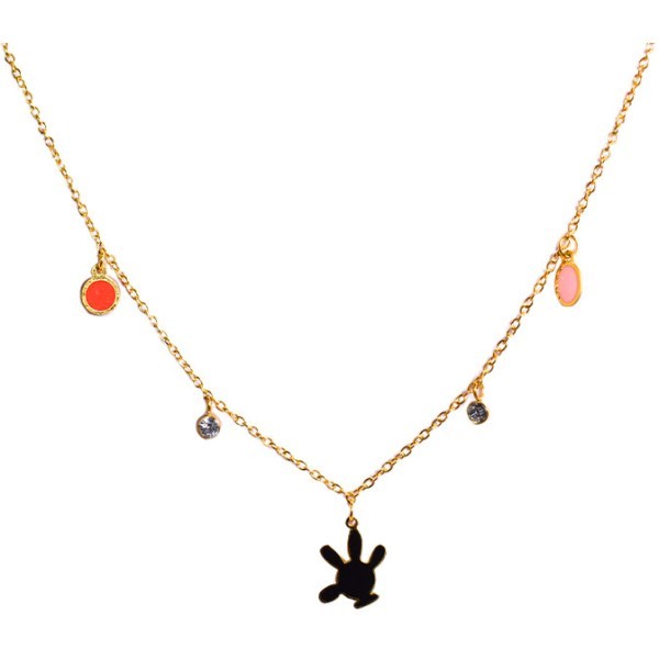 Mickey Glove Παιδικό Κολιέ Αλυσίδας 45cm Χρυσό Με Στρογγυλά Και Οβάλ Στοιχεία