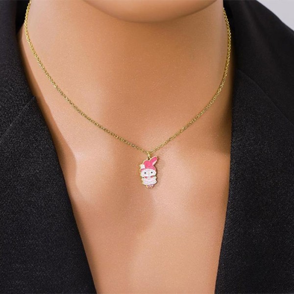 My Melody Παιδικό Κολιέ Αλυσίδας 45cm Χρυσό Και Ροζ