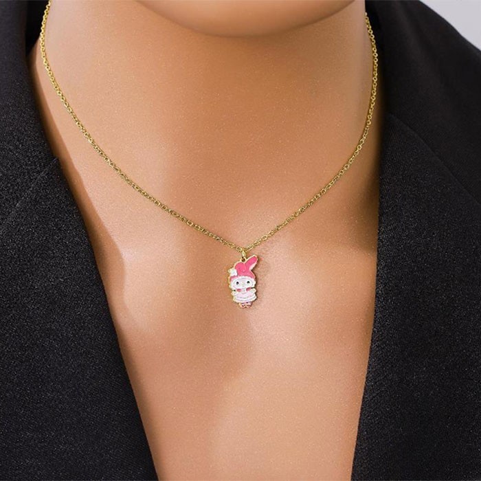 My Melody Παιδικό Κολιέ Αλυσίδας 45cm Χρυσό Και Ροζ